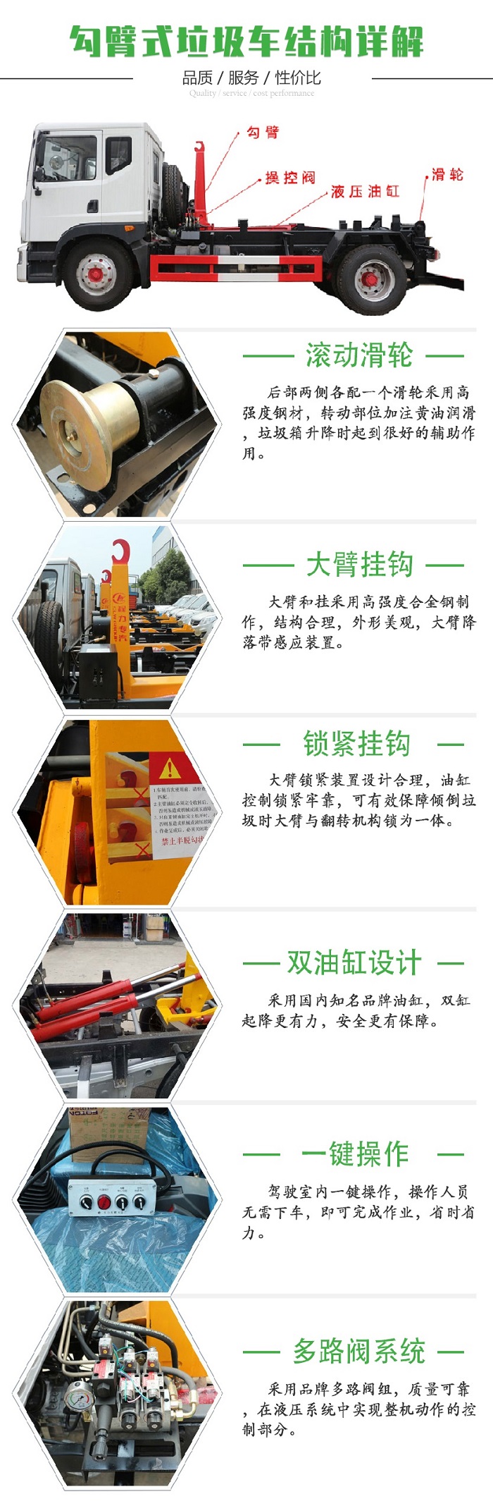 南骏蓝牌勾臂垃圾车